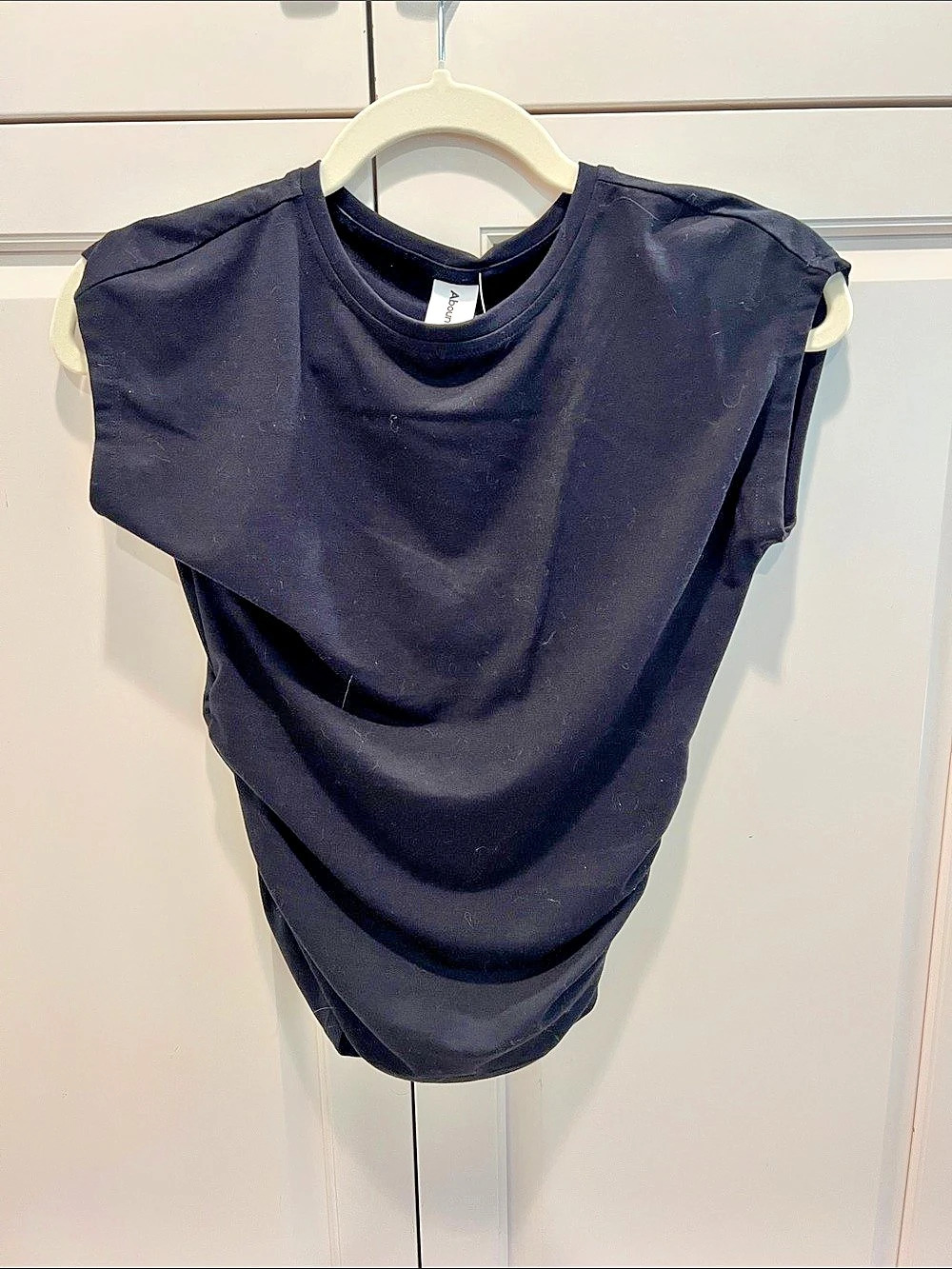 Abound Black Draped Short Sleeve Top Size XS 🆕